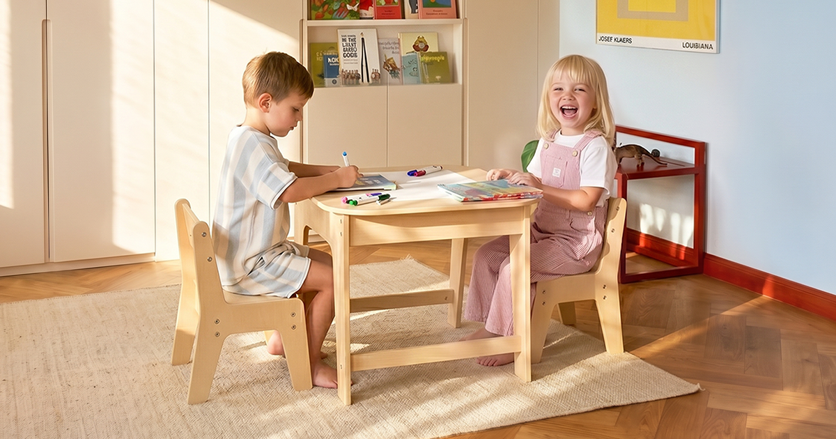 3-in-1 Kids Table and Chair Set with Storage: Ergonomic &amp; Non-Toxic | OLAKIDS