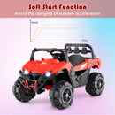 OLAKIDS 12V Ride on UTV, Battery Powered Off-Road Kids Electric Vehicles with Remote Control, Music, Horn, MP3, Lights, 3 Speeds, Soft Start, Ride on Truck for 3+ Boys Girls