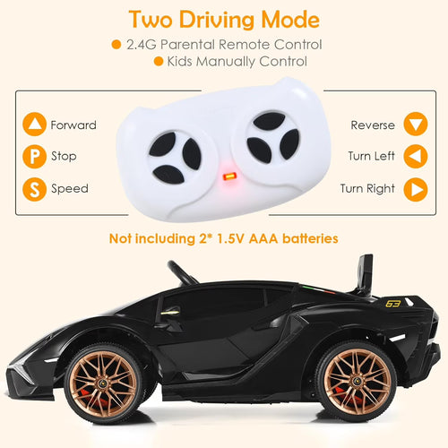 OLAKIDS Licensed Lamborghini SIAN 12V Kids Ride on Car, Toddler Electric Vehicle