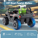 OLAKIDS 12V Ride on UTV, Battery Powered Off-Road Kids Electric Vehicles with Remote Control, Music, Horn, MP3, Lights, 3 Speeds, Soft Start, Ride on Truck for 3+ Boys Girls