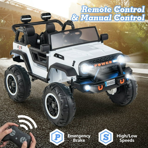 OLAKIDS 24V 2 Seater Ride on Truck 2WD/4WD Battery Powered for 3+ Boys and Girls