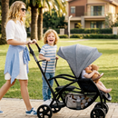 INFANS Double Stroller with Leather Handle, Front Seat 2-Position Recline, Baby Pushchair for Toddlers