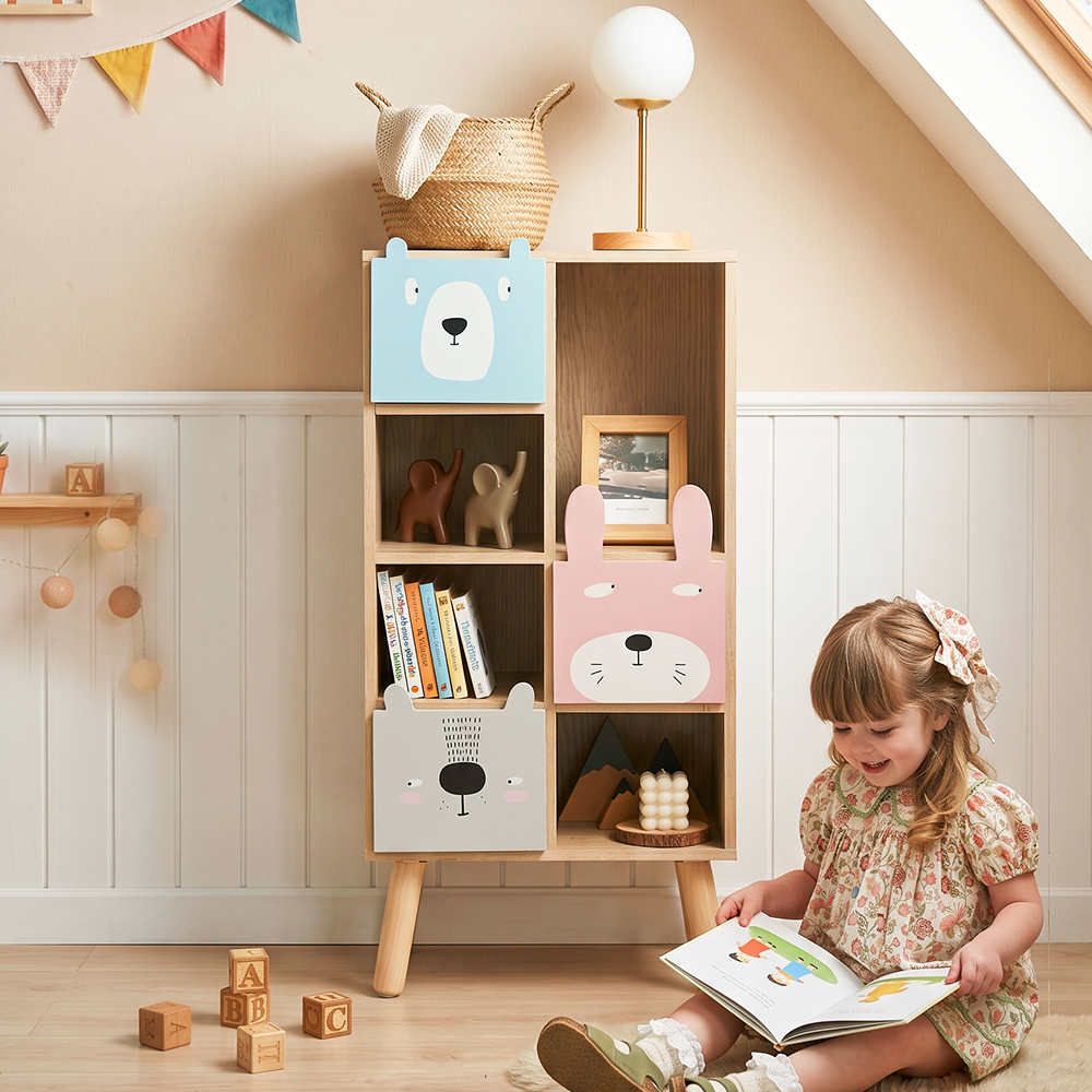 OLAKIDS Kids Bookcase Toy Storage Organizer Wooden Bookshelf for Toddlers Classroom Nursery Playroom