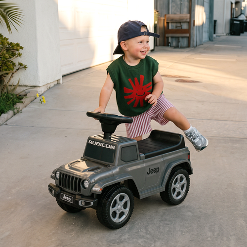 OLAKIDS Kids Ride on Push Car, Licensed Jeep Foot-to-Floor Sliding Toddler Toy with Engine Sound