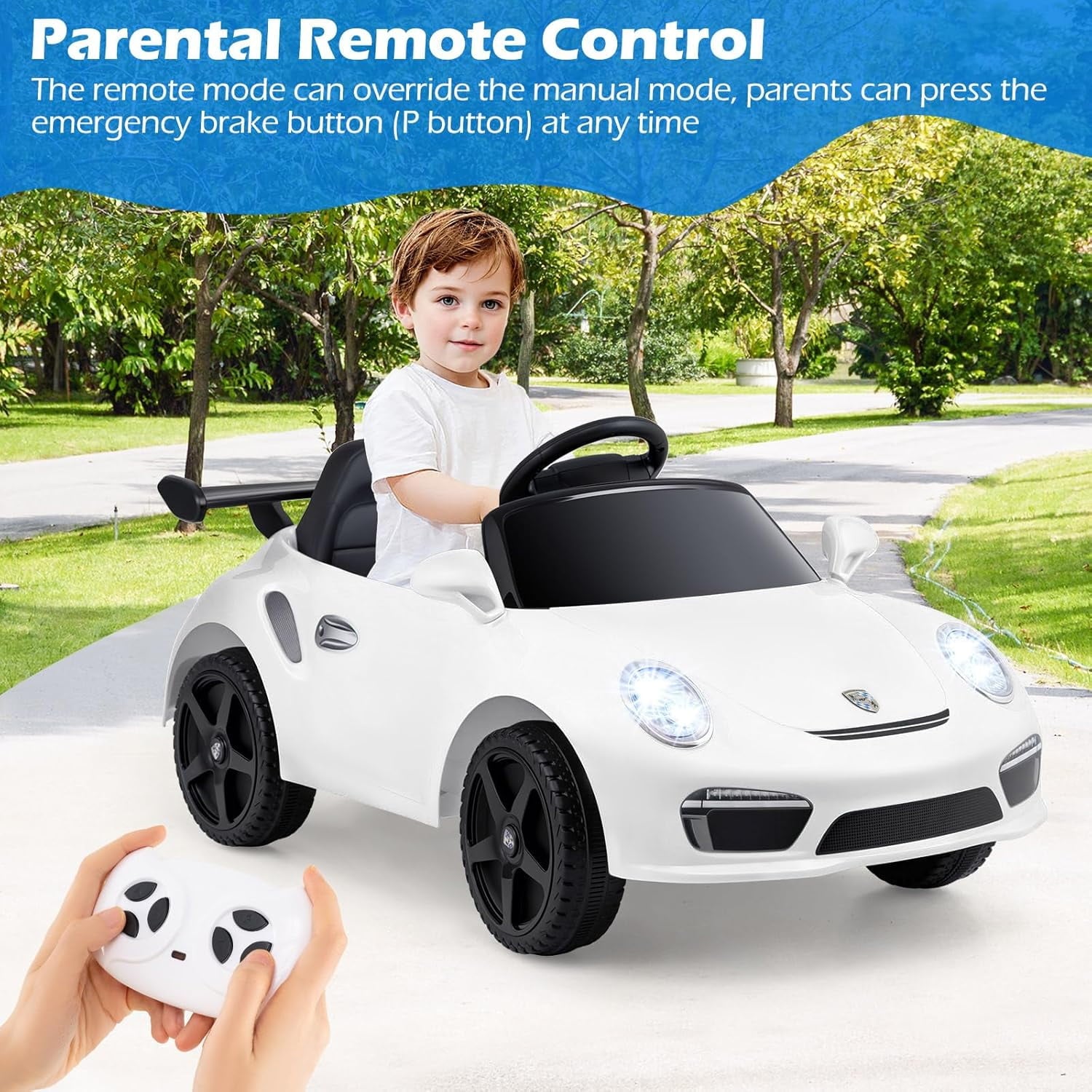 OLAKIDS Licensed Porsche 12V Pink Ride on Car  Electric Vehicle Battery Powered with Remote Control