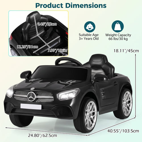 OLAKIDS Licensed Mercedes Benz SL500 12V Kids Ride On Car