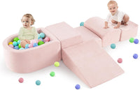 OLAKIDS 5-Piece Toddler Foam Climbing Blocks with Ball Pit, Indoor Play Gym for Crawling & Sliding