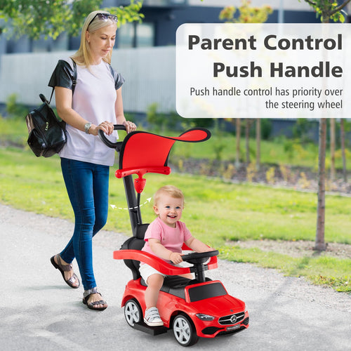 OLAKIDS Licensed Mercedes Benz Push Car for Toddlers, 3 in 1 Baby Stroller