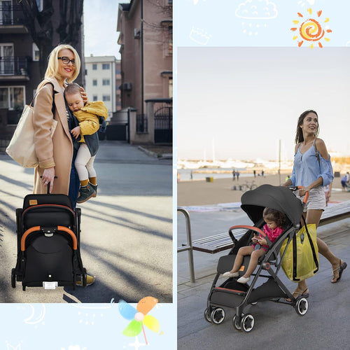INFANS Lightweight Baby Stroller, Compact Infant with One-Hand Fold, Travel Stroller for Airplane