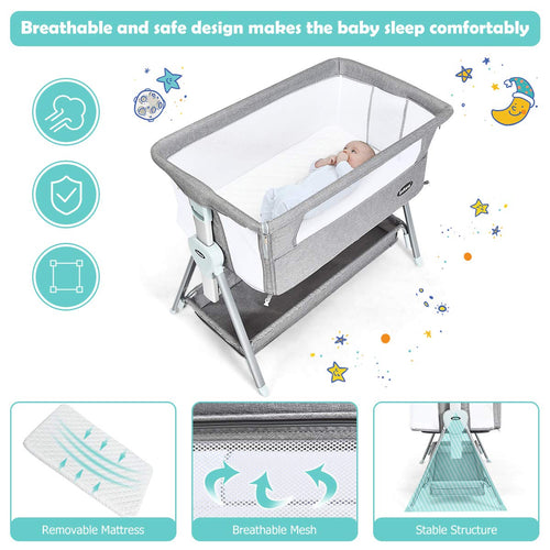 Baby Bassinet Bedside Sleeper with Spine Protecting Support INFANS