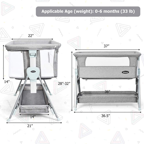 Baby Bassinet Bedside Sleeper with Spine Protecting Support INFANS