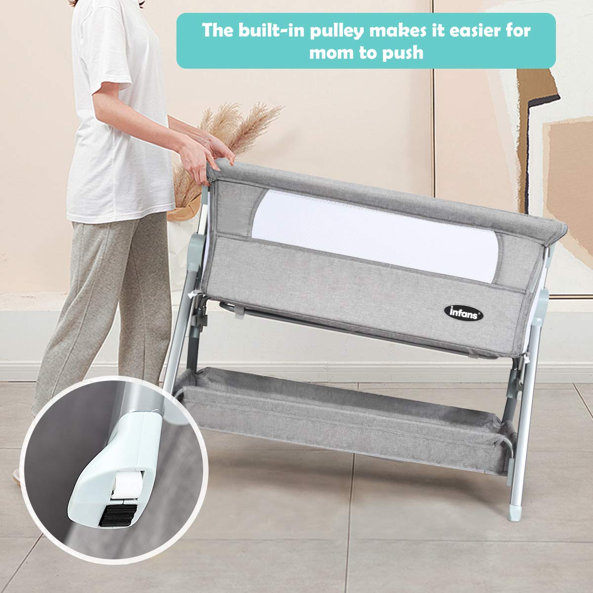 Baby Bassinet Bedside Sleeper with Spine Protecting Support INFANS