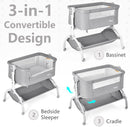 INFANS 3 in 1 Baby Bassinet, Bedside Sleeper, Rocking Cradle, Easy Folding Portable Safer Co-Sleeping Crib