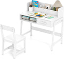 OLAKIDS Table and Chair Set, Toddler Wooden Student Study Desk with Chair Storage Boys Girls 3+ Years Old