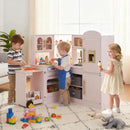 OLAKIDS Corner Kids Kitchen, Wooden Pretend Playset for Boys Girls Aged 3+