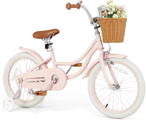 OLAKIDS Kids Bike 12/14/16/18 Inch with Training Wheels & Basket for Ages 3-8  (20 Inch without traninning wheels)