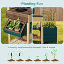 OLAKIDS Wooden Mud Kitchen Outdoor Play Kitchen with Faucet Sink Chalkboard for Kids 3+