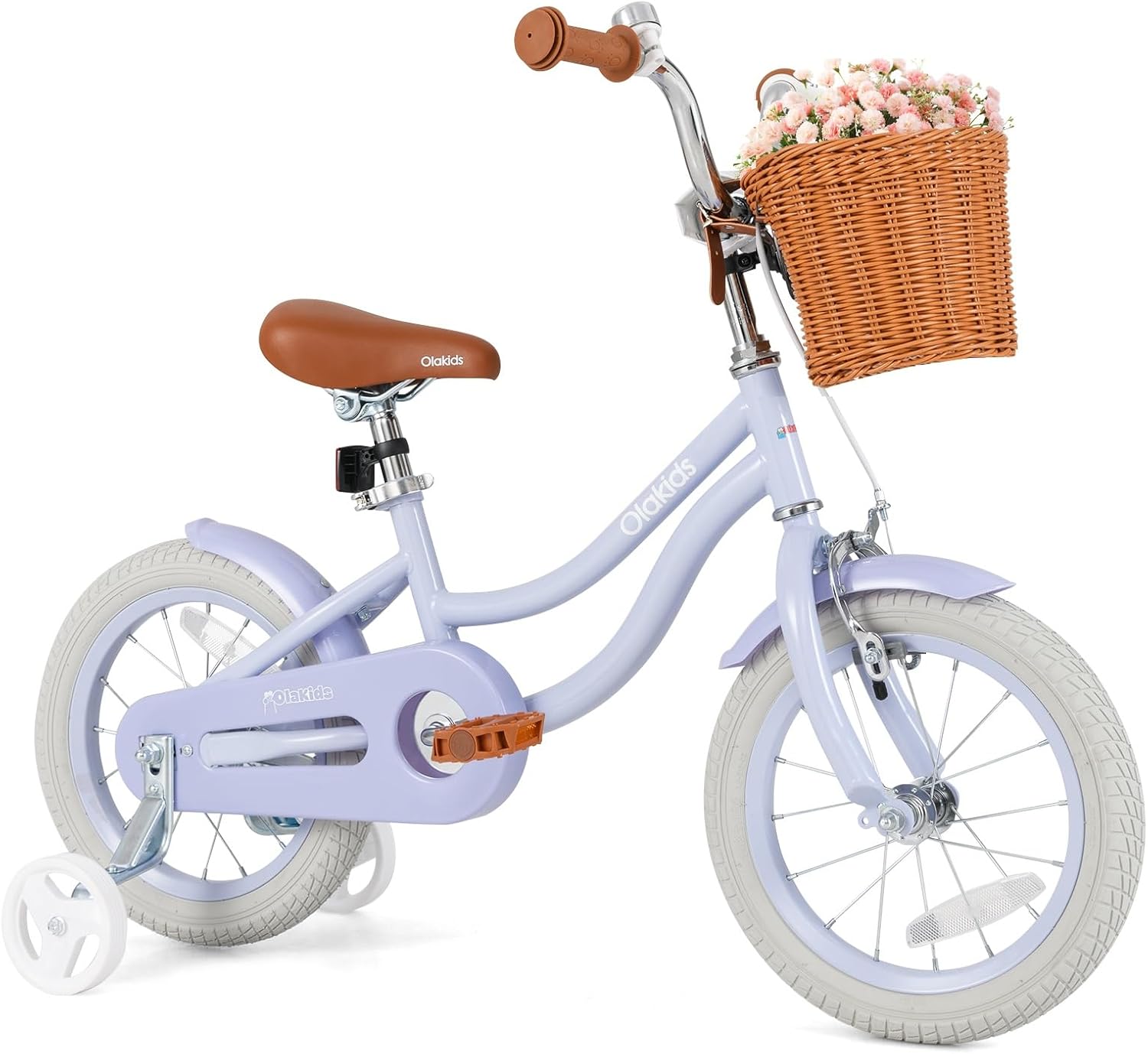 OLAKIDS Kids Bike 12/14/16/18 Inch with Training Wheels & Basket for Ages 3-8  (20 Inch without traninning wheels)