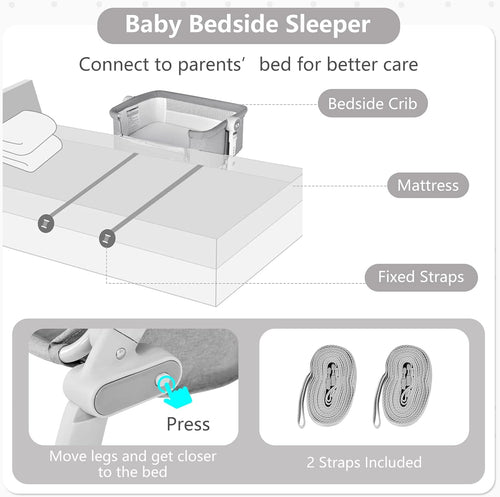 INFANS 3 in 1 Baby Bassinet, Bedside Sleeper, Rocking Cradle, Easy Folding Portable Safer Co-Sleeping Crib