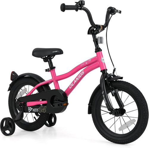 Olakids Kids Bike 12-18 Inch with Training Wheels, Dual Brakes, Adjustable Seat & Handlebar for Boys Girls