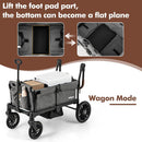 INFANS Wagon Stroller for 2 Kids, Collapsible Adjustable Push Pull Handle Bar, 2 Seater Stroller Wagon
