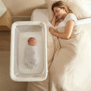 INFANS Baby Bedside Bassinet, Over-Bed Baby Bassinet with Adjustable Height, Safe Close Sleeping, Storage