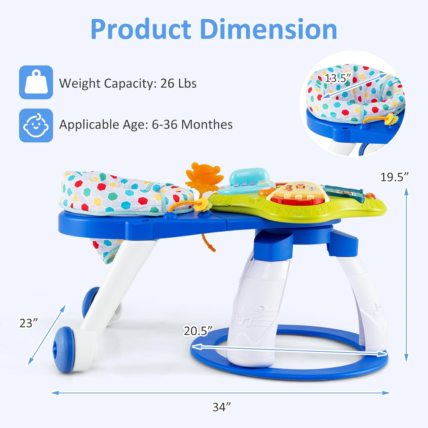 INFANS 3 in 1 Walk Around Baby Activity Center Baby Walker