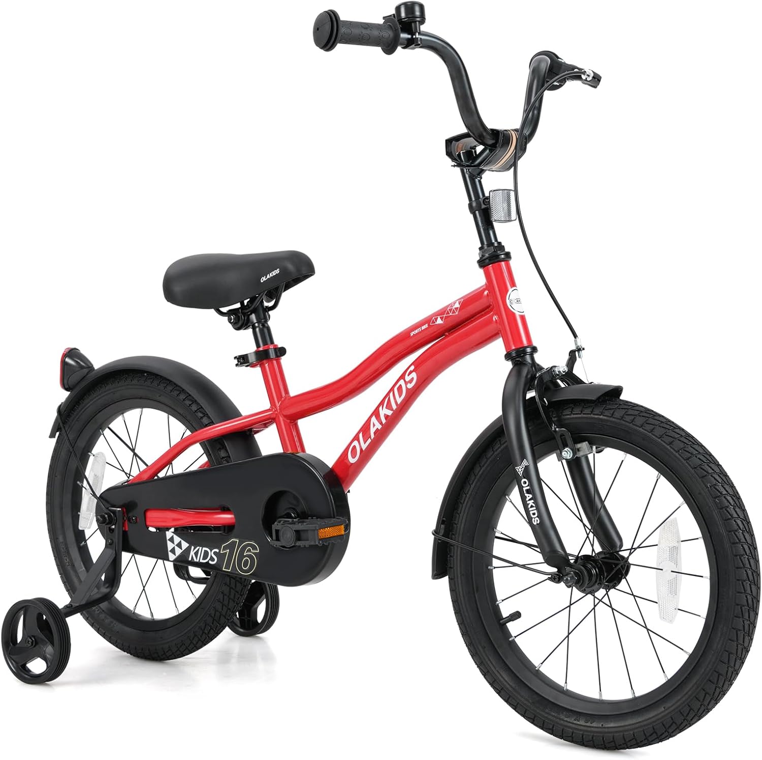 Olakids Kids Bike 12-18 Inch with Training Wheels, Dual Brakes, Adjustable Seat & Handlebar for Boys Girls