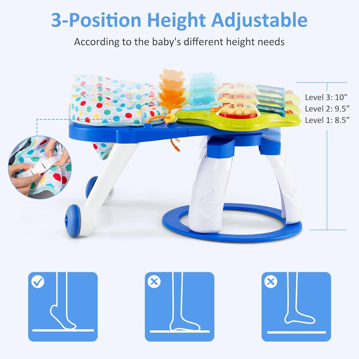 INFANS 3 in 1 Walk Around Baby Activity Center Baby Walker