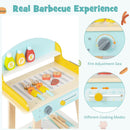 OLAKIDS Barbecue Grill Playset, Kids Wooden Pretend BBQ Toy Set with 21 Food Accessories, Role Play Kitchen Cooking Set Gift for Toddlers Boys Girls Age 3+
