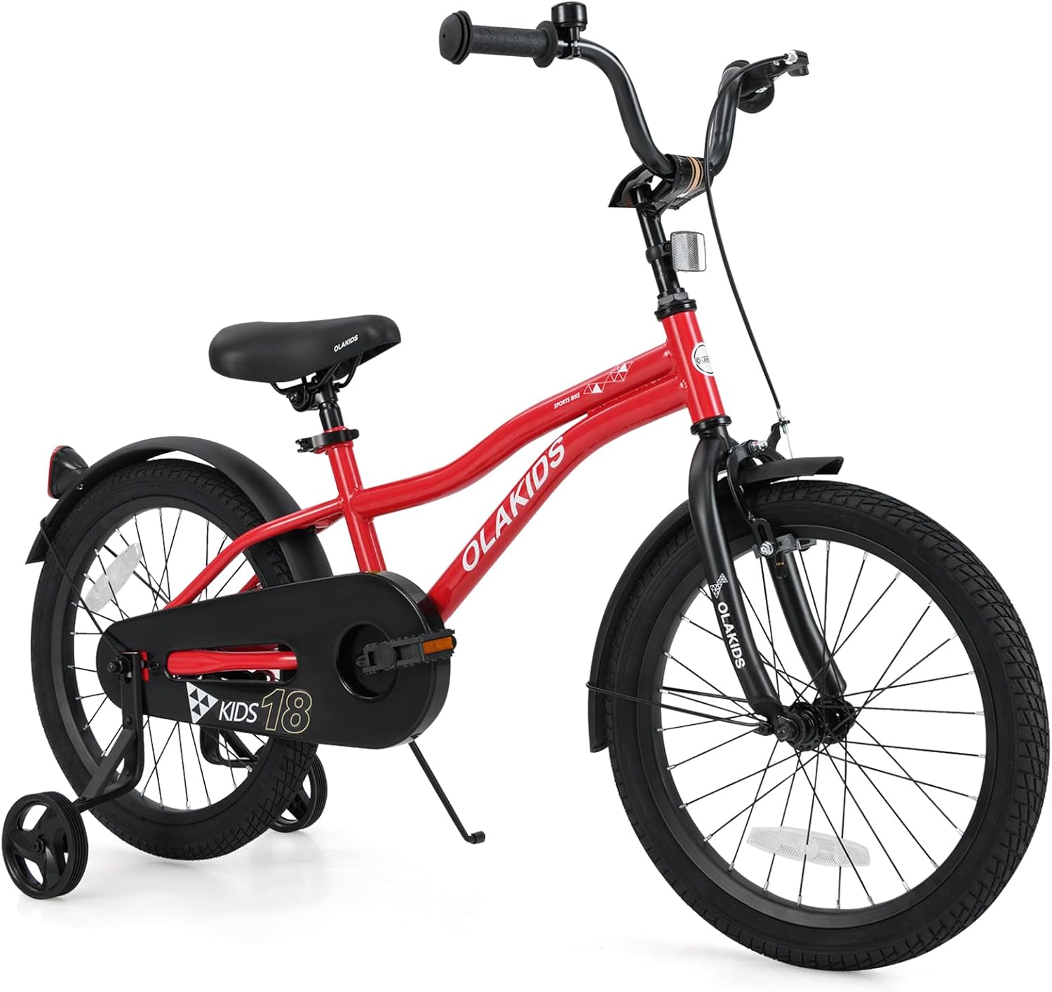 Olakids Kids Bike 12-18 Inch with Training Wheels, Dual Brakes, Adjustable Seat & Handlebar for Boys Girls
