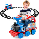 Olakids 6V Electric Ride On Train Track Set Christmas Circus for Kids