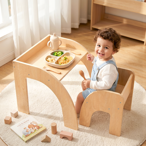 OLAKIDS Kids Table and Chair Set, Wooden Activity Table for Toddlers