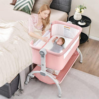 INFANS 3 in 1 Baby Bassinet, Bedside Sleeper, Rocking Cradle, Easy Folding Portable Safer Co-Sleeping Crib