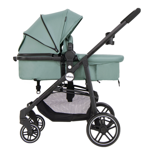 INFANS 2 in 1 Baby Stroller, High Landscape Infant Stroller & Reversible Bassinet Pram, Foldable Pushchair