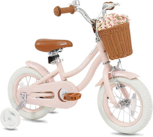 OLAKIDS Kids Bike 12/14/16/18 Inch with Training Wheels & Basket for Ages 3-8  (20 Inch without traninning wheels)