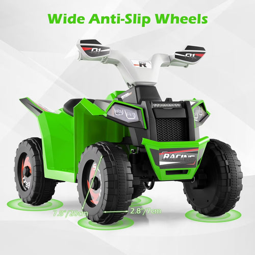 OLAKIDS 6V Kids ATV with Removable Trailer, Forward Backward Function, Widened & Wear-Resistant Wheels, Ride On Toy for Toddlers