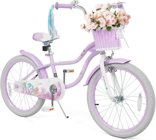 Olakids Kids Bike, 12 14 16 18 20 Inch Mermaid Theme Girls Bicycle with Training Wheels