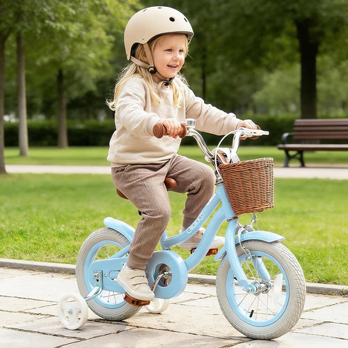 OLAKIDS Kids Bike 12/14/16/18 Inch with Training Wheels & Basket for Ages 3-8  (20 Inch without traninning wheels)