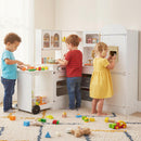OLAKIDS Corner Kids Kitchen, Wooden Pretend Playset for Boys Girls Aged 3+