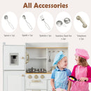 OLAKIDS Wooden Pretend Kitchen Playset for Toddlers with Realistic Light, Sound, Microwave & Storage Cabinet