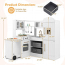 OLAKIDS Corner Kids Kitchen, Wooden Pretend Playset for Boys Girls Aged 3+