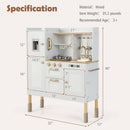OLAKIDS Wooden Pretend Kitchen Playset for Toddlers with Realistic Light, Sound, Microwave & Storage Cabinet