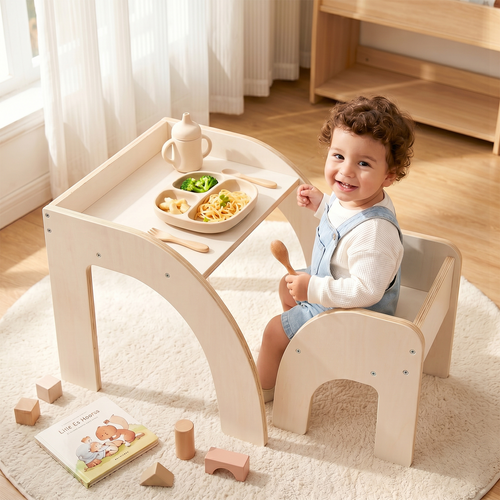 OLAKIDS Kids Table and Chair Set, Wooden Activity Table for Toddlers