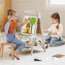 OLAKIDS Easel for Kids, 3 in 1 Adjustable Painting Art Board, Foldable Double-Sided Wooden Drawing Chalkboard Magnetic Whiteboard