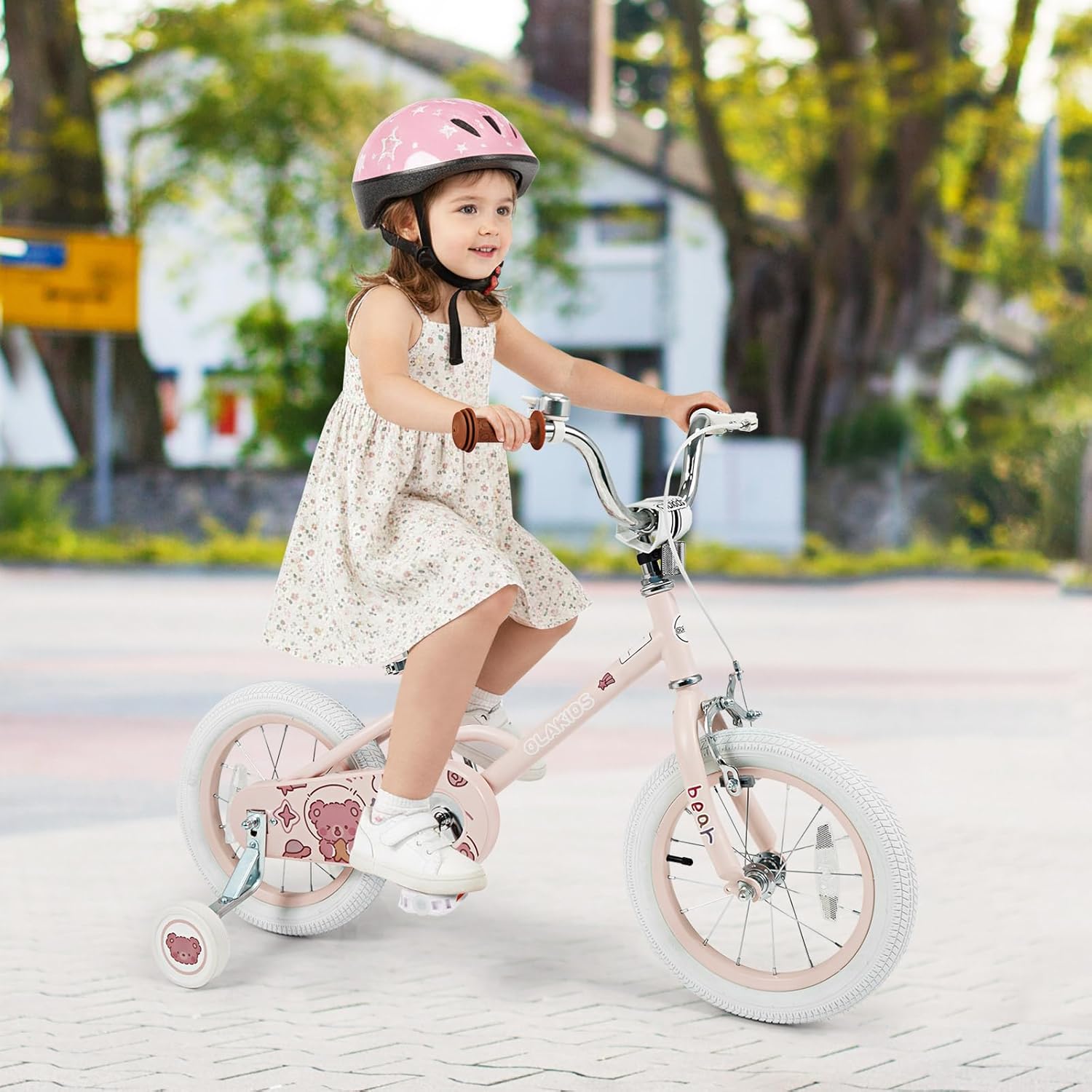 Olakids Kids Bike, 12 14 16 18 Inch Bear Themed Toddlers Bike