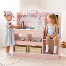 OLAKIDS Doctor Playset Wooden Pretend Medical Station Activity Center Toy Set for Toddler