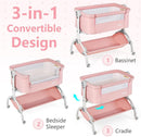 INFANS 3 in 1 Baby Bassinet, Bedside Sleeper, Rocking Cradle, Easy Folding Portable Safer Co-Sleeping Crib