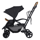 INFANS Double Stroller with Leather Handle, Front Seat 2-Position Recline, Baby Pushchair for Toddlers
