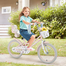 Olakids Girls Bike 12-18 Inch with Doll Seat Training Wheels Basket Dual Brakes, 20 Inch Without Training Wheels
